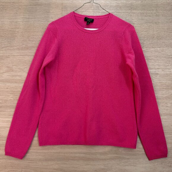 Charter Club Luxury Fuchsia Pink Size M 100% Cashmere Pullover - Picture 1 of 6